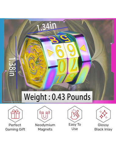 Contador de Vida MTG ALOBGHDC Metal Doble Cara 0-99