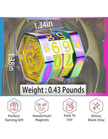 Contador de Vida MTG ALOBGHDC Metal Doble Cara 0-99