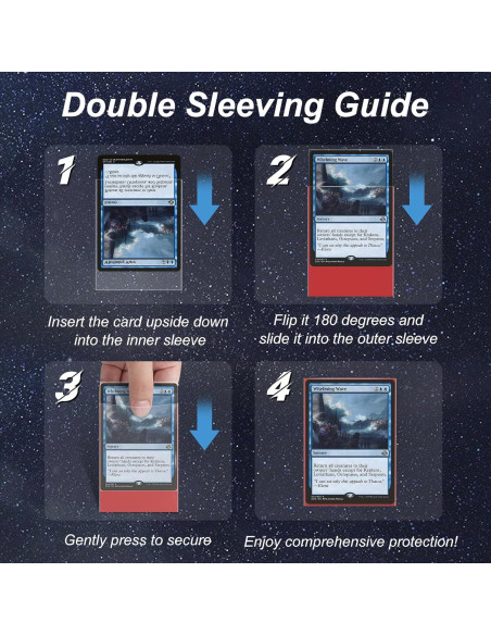 Paquete 400 fundas cartas Mlikero rojas mate y interiores