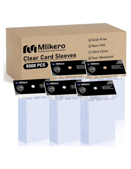 5000 Fundas para Cartas Mlikero 66x91mm Transparentes
