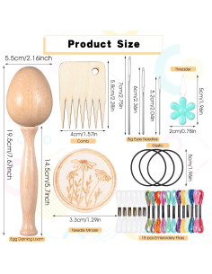 Kit de Tejer HOFURME con Huevo de Remendar y 18 Madejas 2