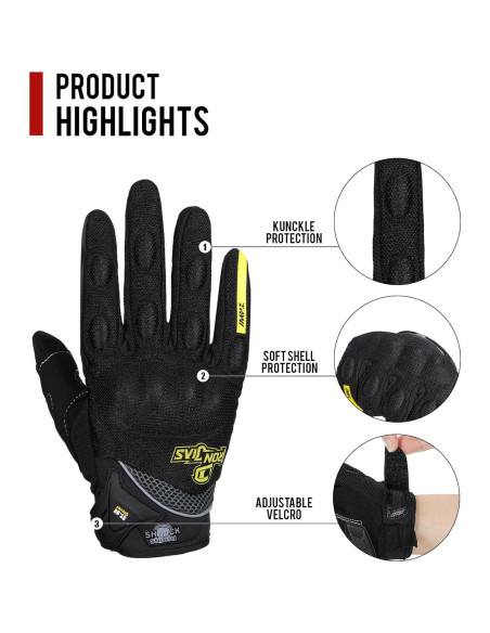 Guantes de Motocicleta BORLENI X-Large Transpirables