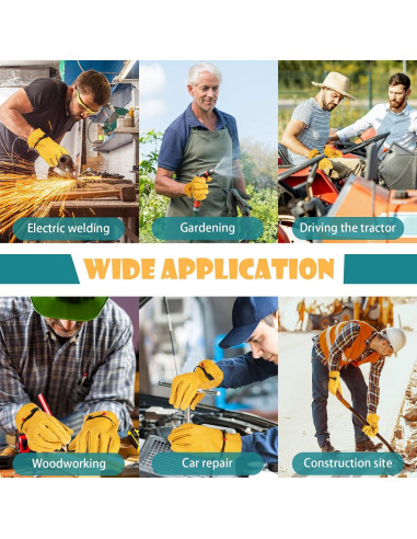 Guantes de Cuero de Vacuno Tarpop 6 Pares Jardinería