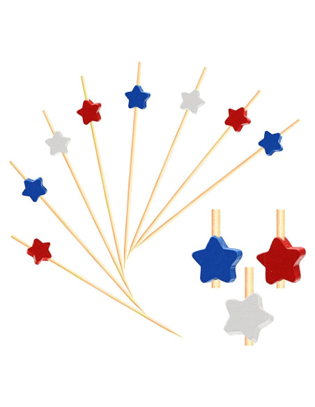 100 Palillos de Cóctel Crafterlife Estrellas Patrióticas