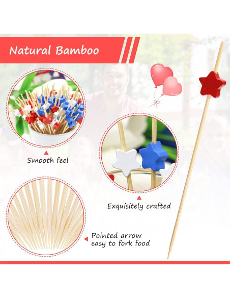 100 Palillos de Cóctel Crafterlife Estrellas Patrióticas