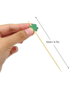 100 Palillos de Cóctel Crafterlife Trébol Verde 11.9 cm 2