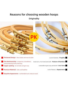 Paquete de 2 Aros de Bordado 18cm Guofa de Madera de Haya 2