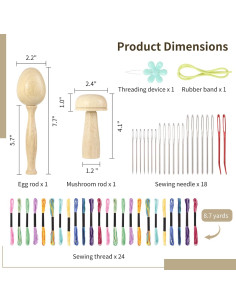 Juego de Costura Lnrueg 50 Piezas con Agujas y Hilos de Colores 2