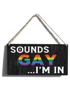 Letrero Colgante de Madera Gay Qious 30x15 cm Decoración