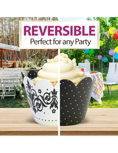 Fundas para Cupcake Confetti Couture 24 Pzs Reversibles