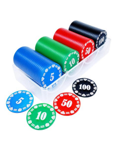 Juego de Fichas de Póker Lynkaye 100 Pcs Plástico con Caja