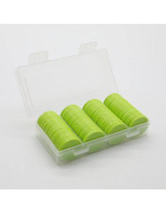 Juego de 100 Fichas de Plástico Verde Césped 25 mm 2