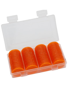 Juego de 100 Fichas de Plástico Naranja Estrellado 25 mm 2