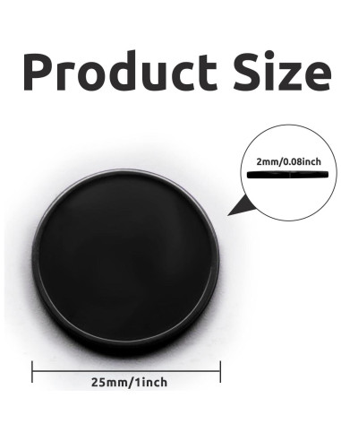 Juego de 100 fichas de plástico negro 25 mm con caja