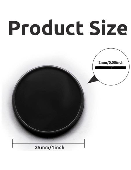 Juego de 100 fichas de plástico negro 25 mm con caja