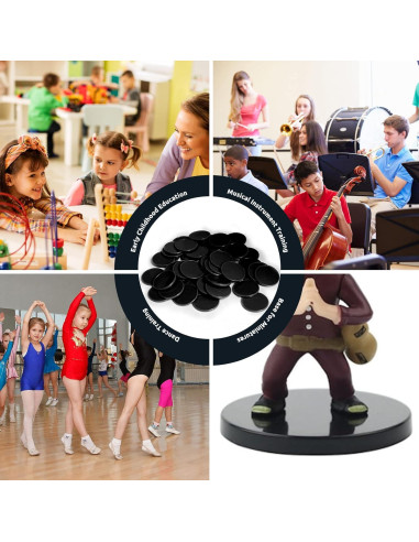 Juego de 100 fichas de plástico negro 25 mm con caja