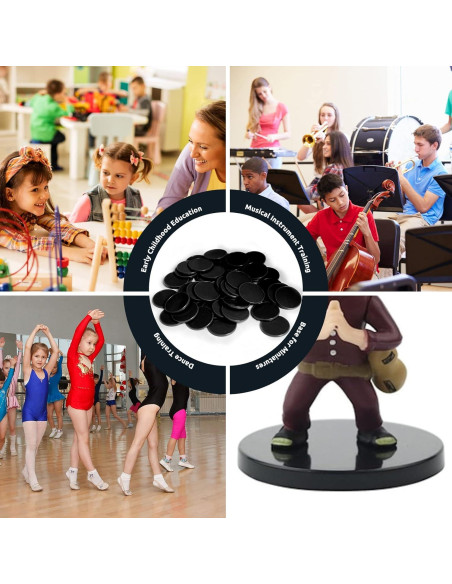 Juego de 100 fichas de plástico negro 25 mm con caja