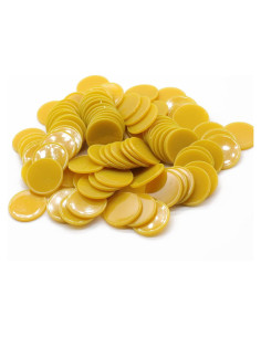 Juego de 100 Fichas de Plástico Mostaza para Aprendizaje