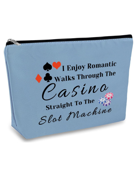 Bolsa de Maquillaje Azul para Jugadoras de Casino 25x17cm