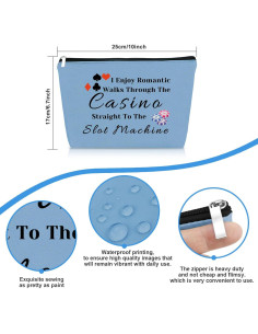 Bolsa de Maquillaje Azul para Jugadoras de Casino 25x17cm 2