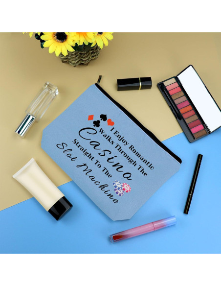 Bolsa de Maquillaje Azul para Jugadoras de Casino 25x17cm