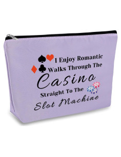 Bolsa de Maquillaje Morada para Jugadores de Casino 25x17cm