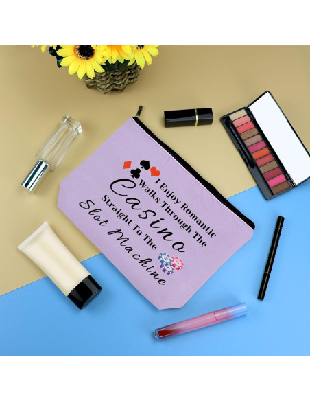 Bolsa de Maquillaje Morada para Jugadores de Casino 25x17cm