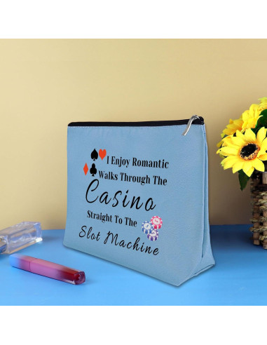 Bolsa de Maquillaje Azul para Jugadoras de Casino 25x17cm
