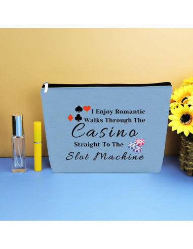Bolsa de Maquillaje Azul para Jugadoras de Casino 25x17cm