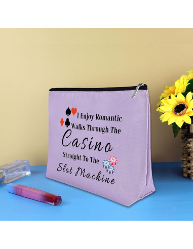 Bolsa de Maquillaje Morada para Jugadores de Casino 25x17cm