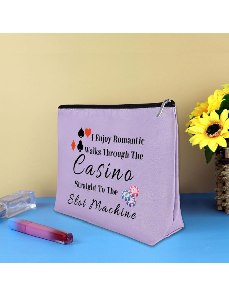 Bolsa de Maquillaje Morada para Jugadores de Casino 25x17cm