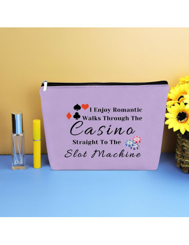 Bolsa de Maquillaje Morada para Jugadores de Casino 25x17cm