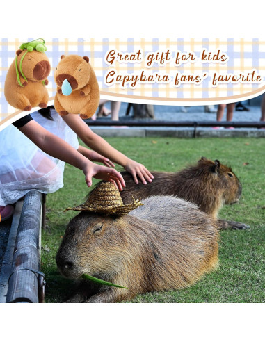 2 Pcs Peluches Capibara Simgoing 23 cm Suaves y Adorables