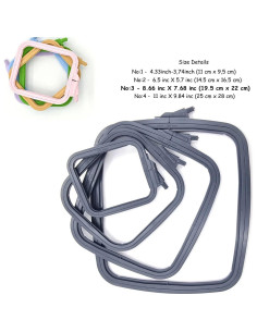 Aro de Bordado Rectangular Nurge Antracita Mediano 19.5x22cm 2