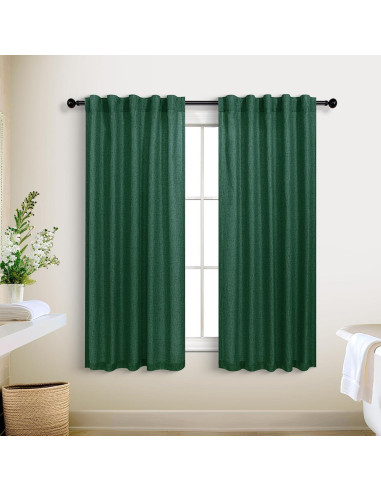 Cortinas Sheer KOUFALL Verde Oscuro 90x114 cm con Tablero