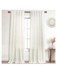 Cortinas KOUFALL 2 Paneles Lino 52x275 cm Marfil Campestre