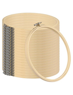 Juego de 18 Aros de Bordado de Bambú 20.32 cm GNIEMCKIN