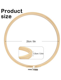 Juego de 18 Aros de Bordado de Bambú 20.32 cm GNIEMCKIN 2