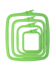 Juego de 4 Aros de Bordado Rectangulares Nurge Verde