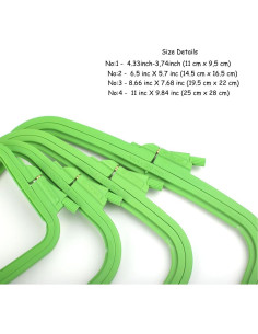 Juego de 4 Aros de Bordado Rectangulares Nurge Verde 2