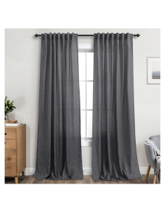 Cortinas KOUFALL 2 Paneles 52x244 cm Semitransparentes Gris