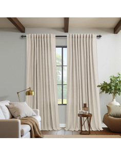 Cortinas KOUFALL de Lino 182x213 cm con Bolsillo Trasero 2