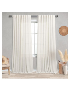 Cortinas KOUFALL 2 Paneles 180x228 cm Lino Natural Crema