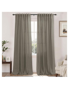 Cortinas KOUFALL 2 Paneles 52x229 cm Semitransparentes Taupe