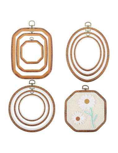 Qunclay 9 Piezas Aros de Bordado Decorativos Mixtos