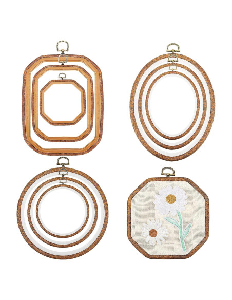 Qunclay 9 Piezas Aros de Bordado Decorativos Mixtos