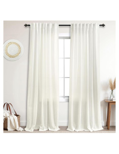 Cortinas KOUFALL 2 Paneles 52x230 cm Semitransparentes Marfil