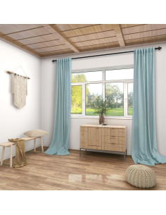 Cortinas KOUFALL 2 Piezas Lino Verde Mar 1.01 kg 180x183 cm 2