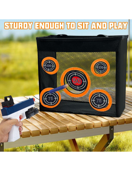 Bolsa de Malla Plegable Punieayi para Dardos Nerf 34x12x30cm