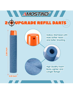 Recargas Nerf AMOSTING 100PCS Elite 2.0 Azul con Bolsa 2